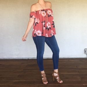 Floral Tube top with arms